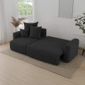 Narożnik 238x142x73cm sztruksowy SOLERI czarny w tkaninie POSO 135-rozkładany.