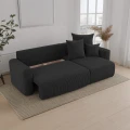 Narożnik rozkładany 238x142x73cm sztruksowy SOLERI czarny w tkaninie POSO 135 do salonu.