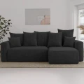 Narożnik rozkładany 238x142x73cm sztruksowy SOLERI czarny w tkaninie POSO 135.