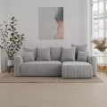 Narożnik rozkładany 238x142x73cm sztruksowy SOLERI jasnoszary w tkaninie POSO 55.