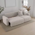 Narożnik nowoczesny rozkładany do salonu 238x142x73cm sztruksowy SOLERI w tkaninie kremowej POSO 100- owarty.