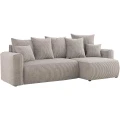 Narożnik nowoczesny do salonu 238x142x73cm sztruksowy SOLERI w tkaninie kremowej POSO 100 do salonu.