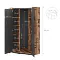 Szafa narożna FARGO FG-17 canion-raw steel-wymiary.