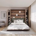 Półkotapczan pionowy 180x200 BED CONCEPT BC-13 Lenart dąb dunin z regałami.