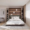 Nowoczesny półkotapczan BC-12 dąb dunin z zielonym zagłówkiem BC-17 i sofą.
