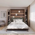 Półkotapczan BC-13 dąb dunin z sofą BC-35 w zielonym kolorze-otwarty.