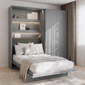 Półkotapczan pionowy 180x200 BC-13 z szafą szary BED CONCEPT BC-20