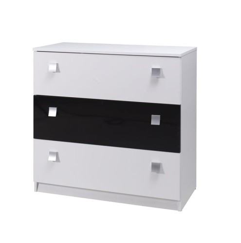 Komoda FUX Biały/Czarny Połysk