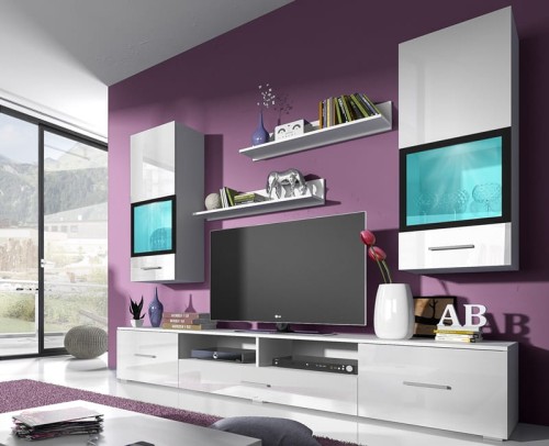 Meblościanka SARAH Biały Mat / Biały Połysk