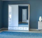 Szafa przesuwna z dużym lustrem LUPE 200 cm (LED)