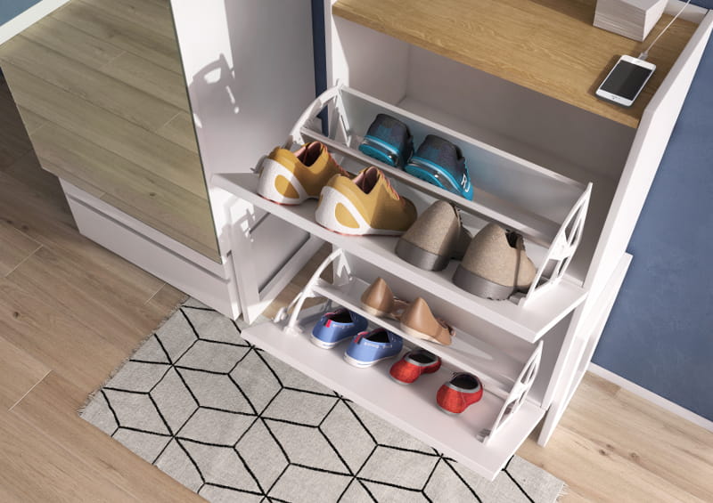 otwierana pojemna szafka na buty