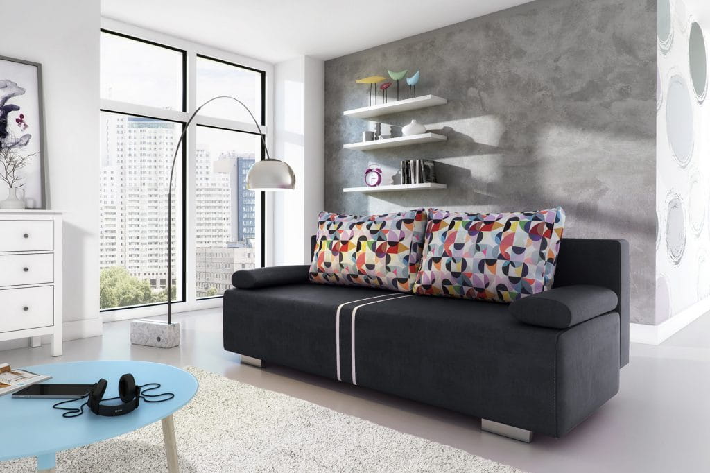 wygodna sofa czarna