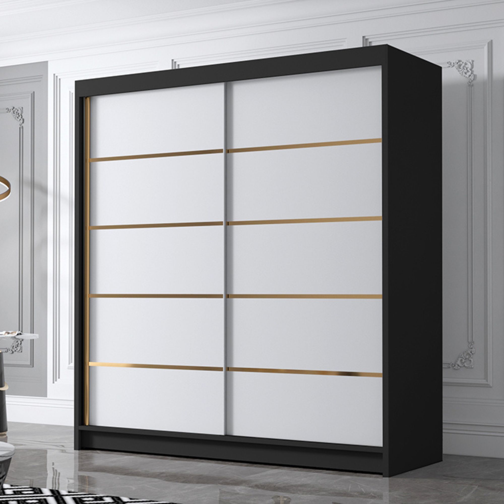 czarna szafa bez lustra