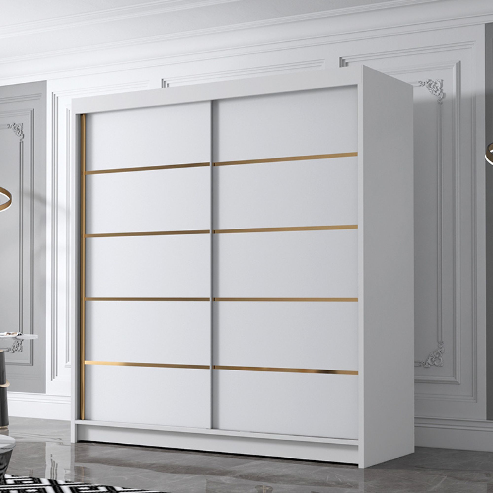 biała szafa bez lustra