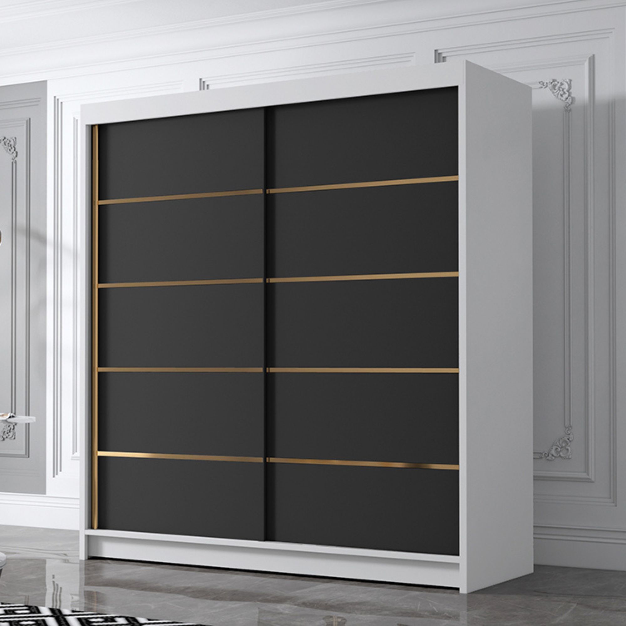 czarna szafa bez lustra