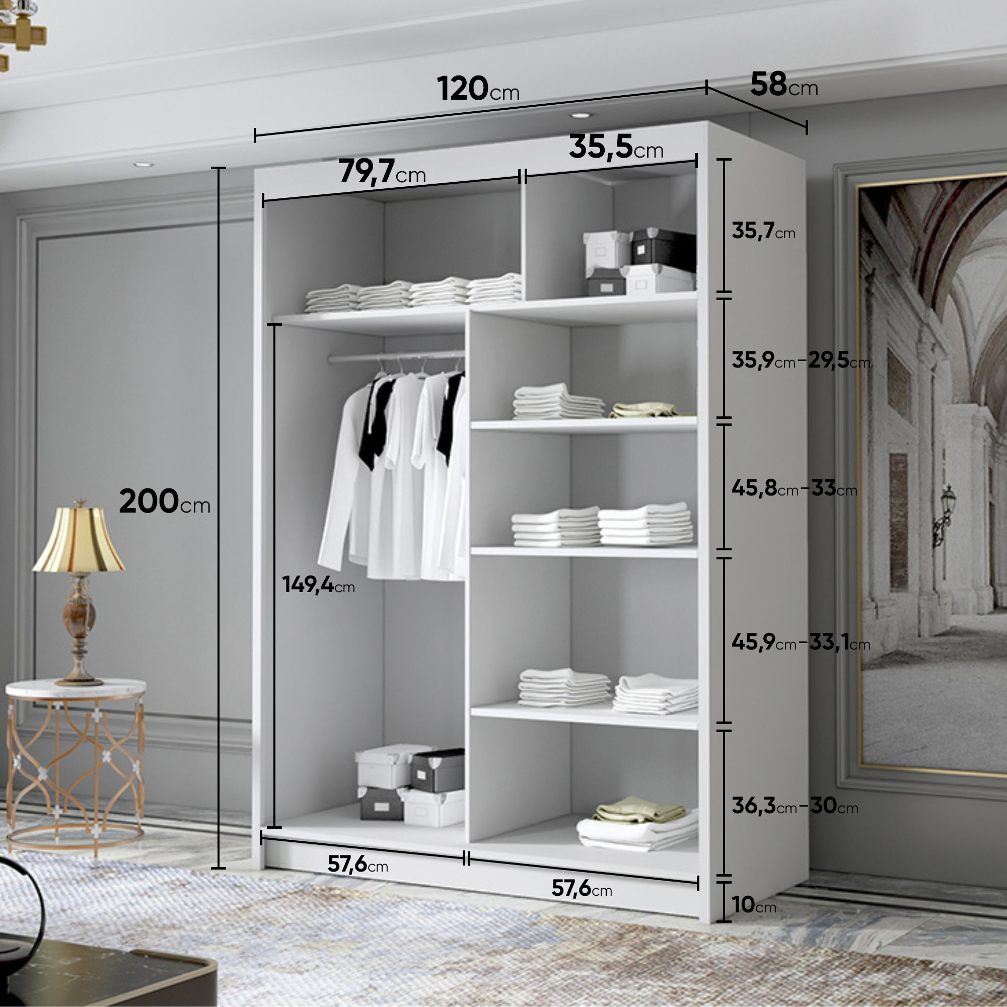 szafa LUNGA - wnętrze