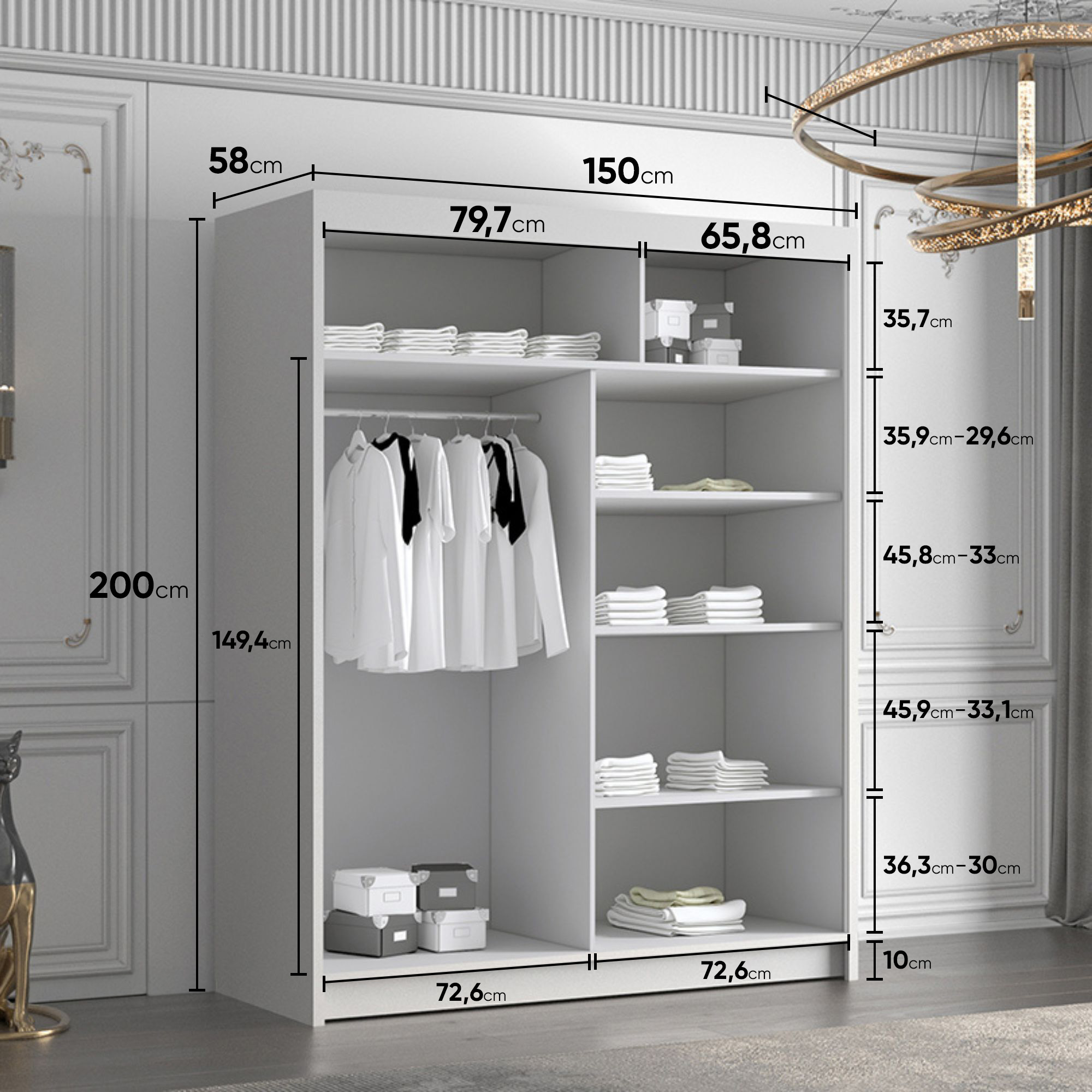 wnętrze szafy FLAVI