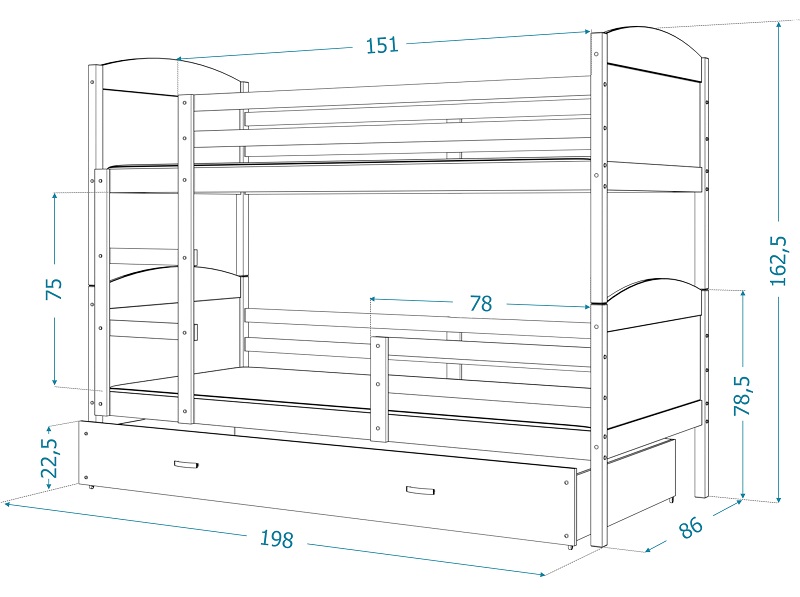 Wymiary Mateo 3 190x80