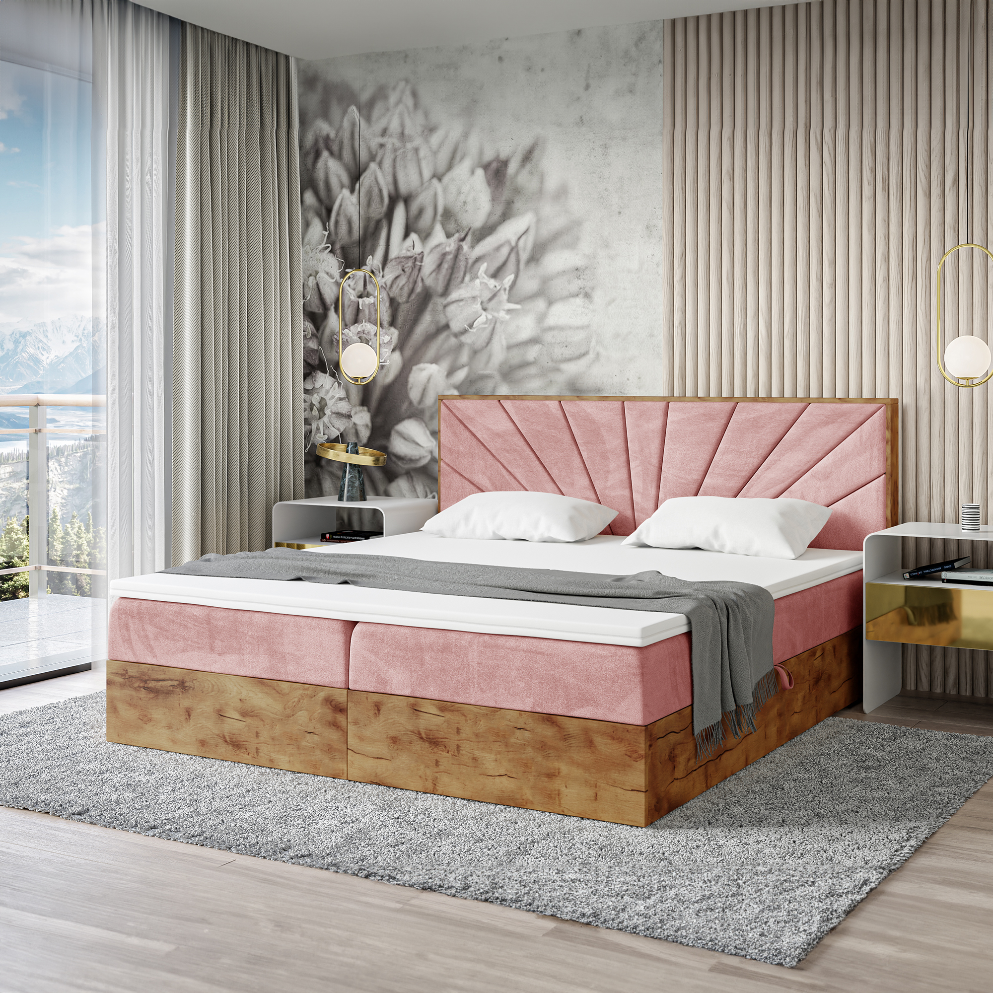 Łóżko woodin 7różowe z pojemnikami woodin 7- zamkniete.jpg