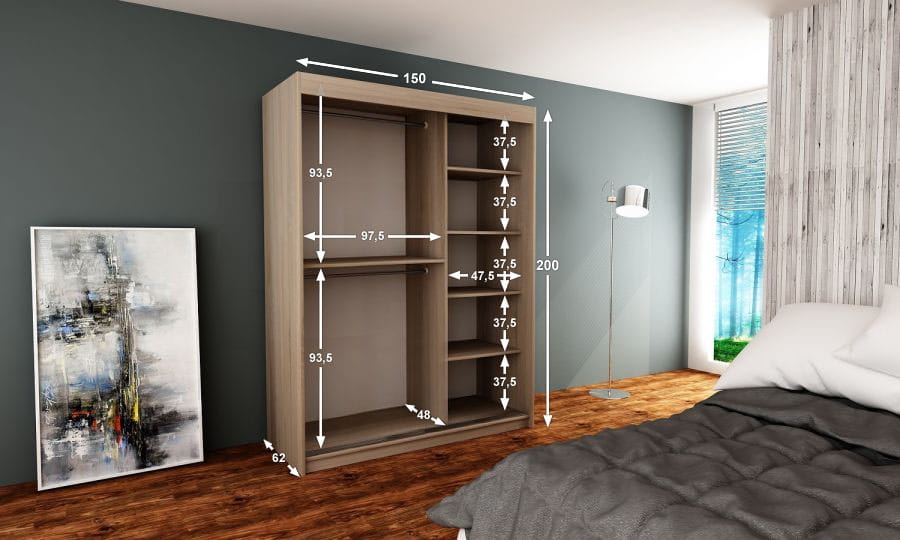 szafa z lustrem wymiary