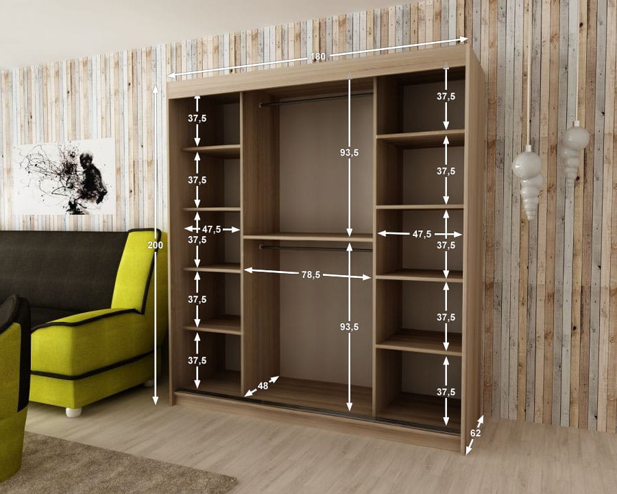 szafa z lustrem wymiary