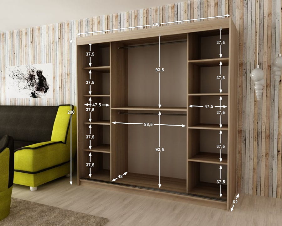 szafa z lustrem wymiary