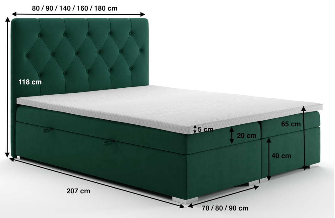 Wymiary łóżka RIMI