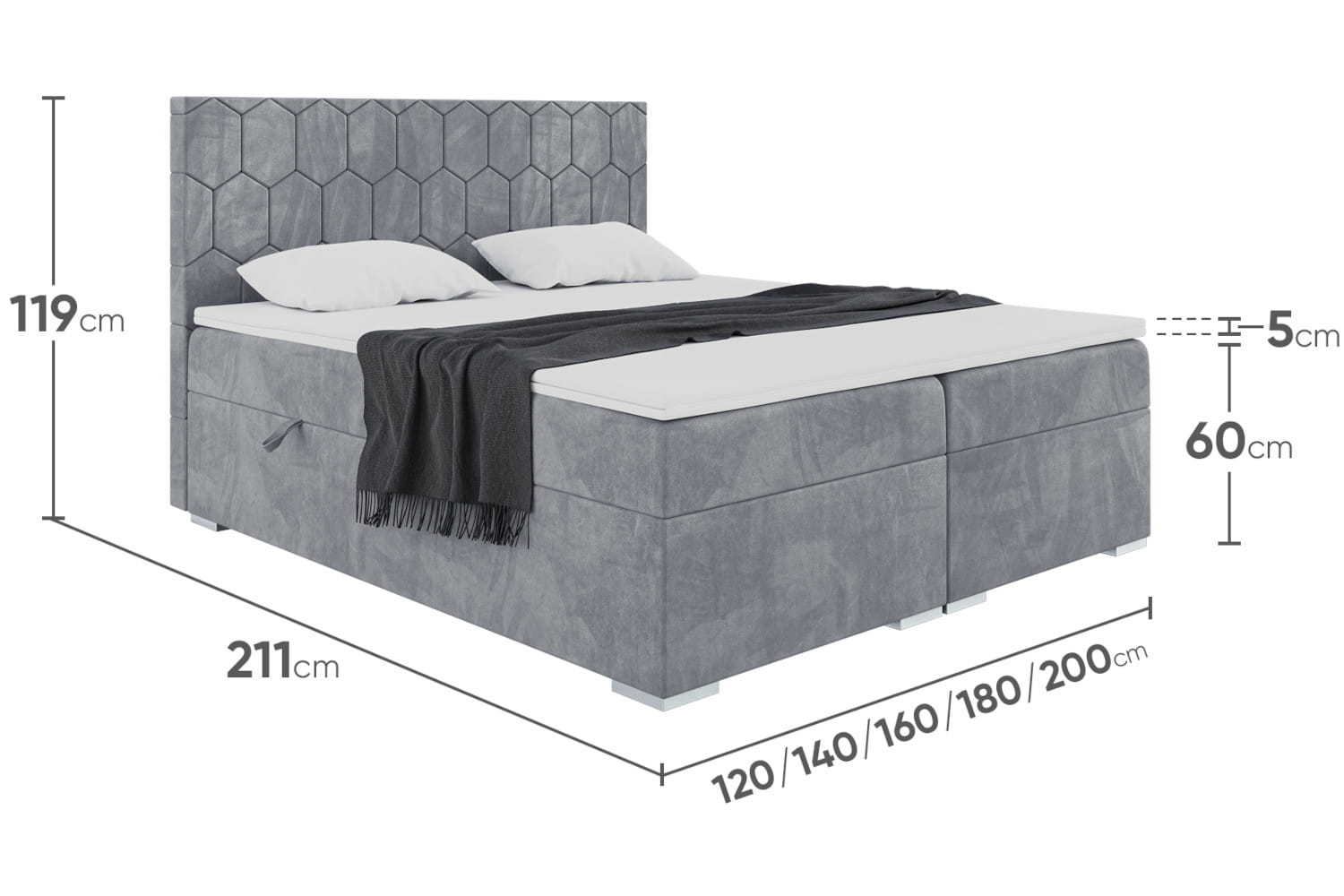 WYMIARY ŁÓZKA PLATO