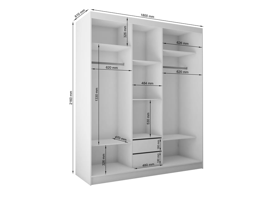wymiary szafy 180