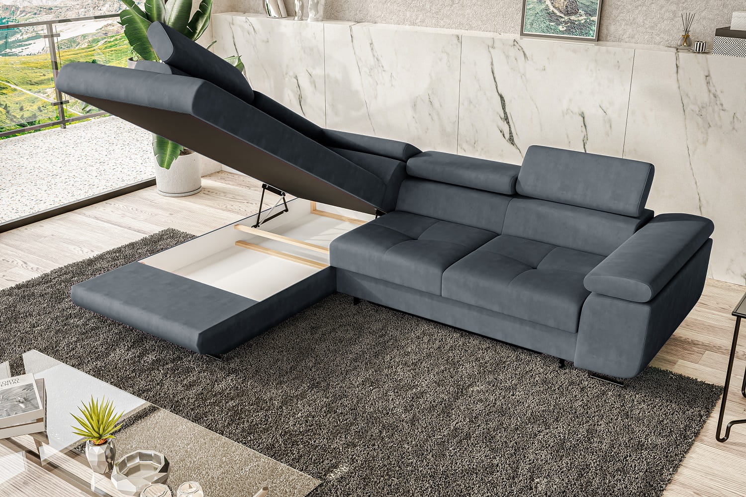 narożnik z pojemnikiem