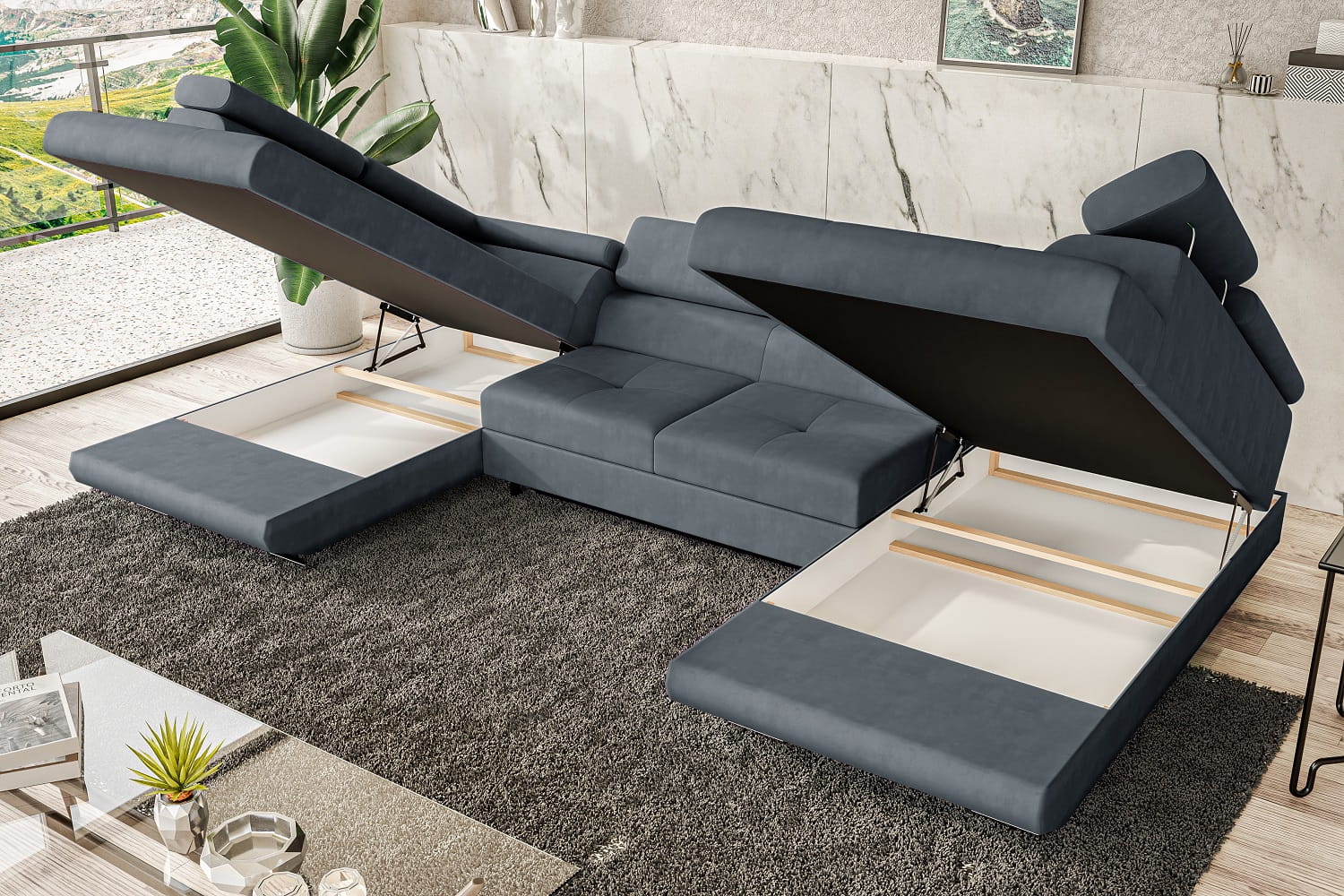 narożnik z pojemnikiem