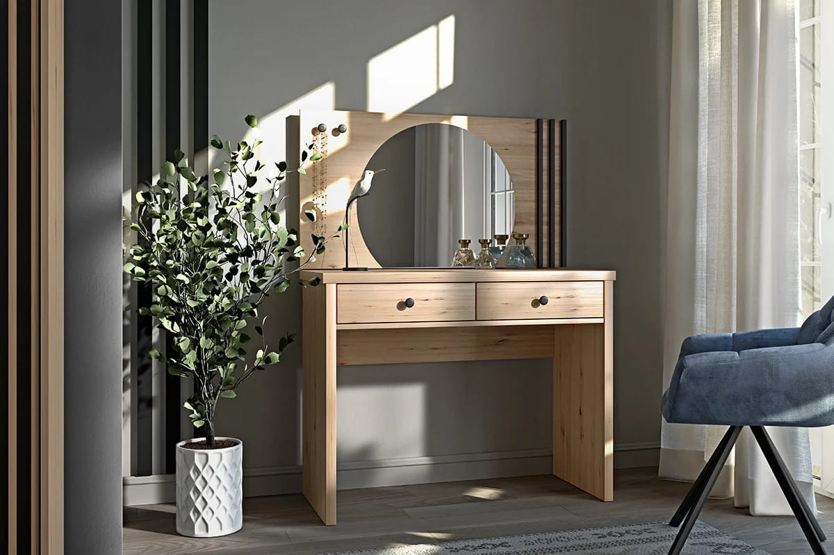 aranżacja toaletki z lustrem cali