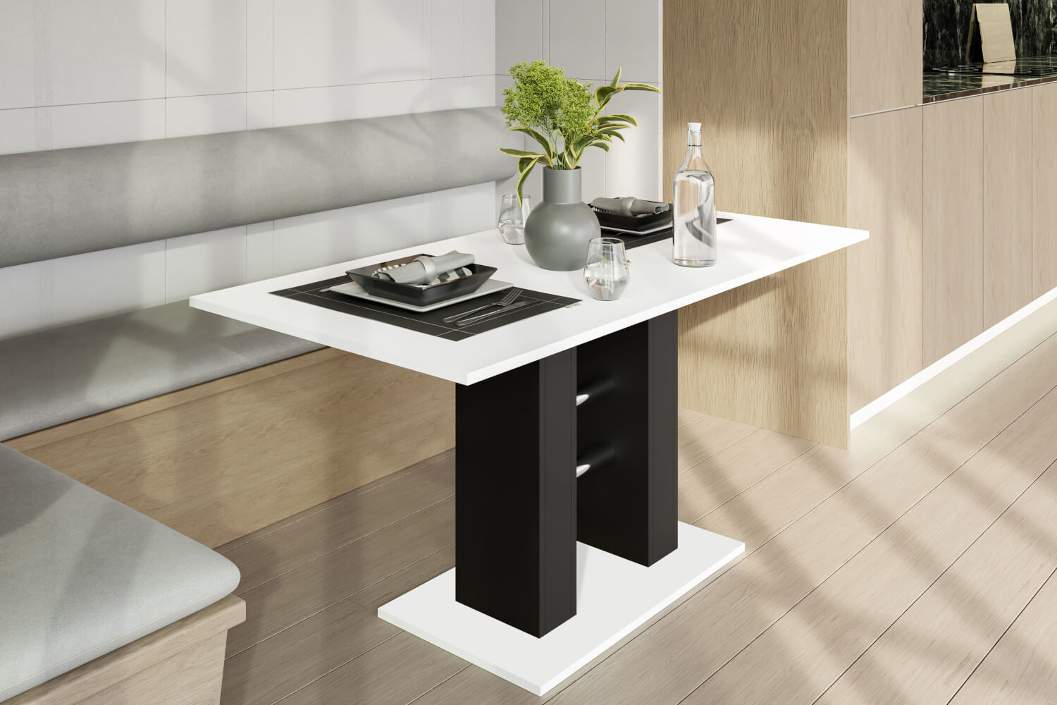 STÓŁ WILDIN MINI biały/czarny-złożony