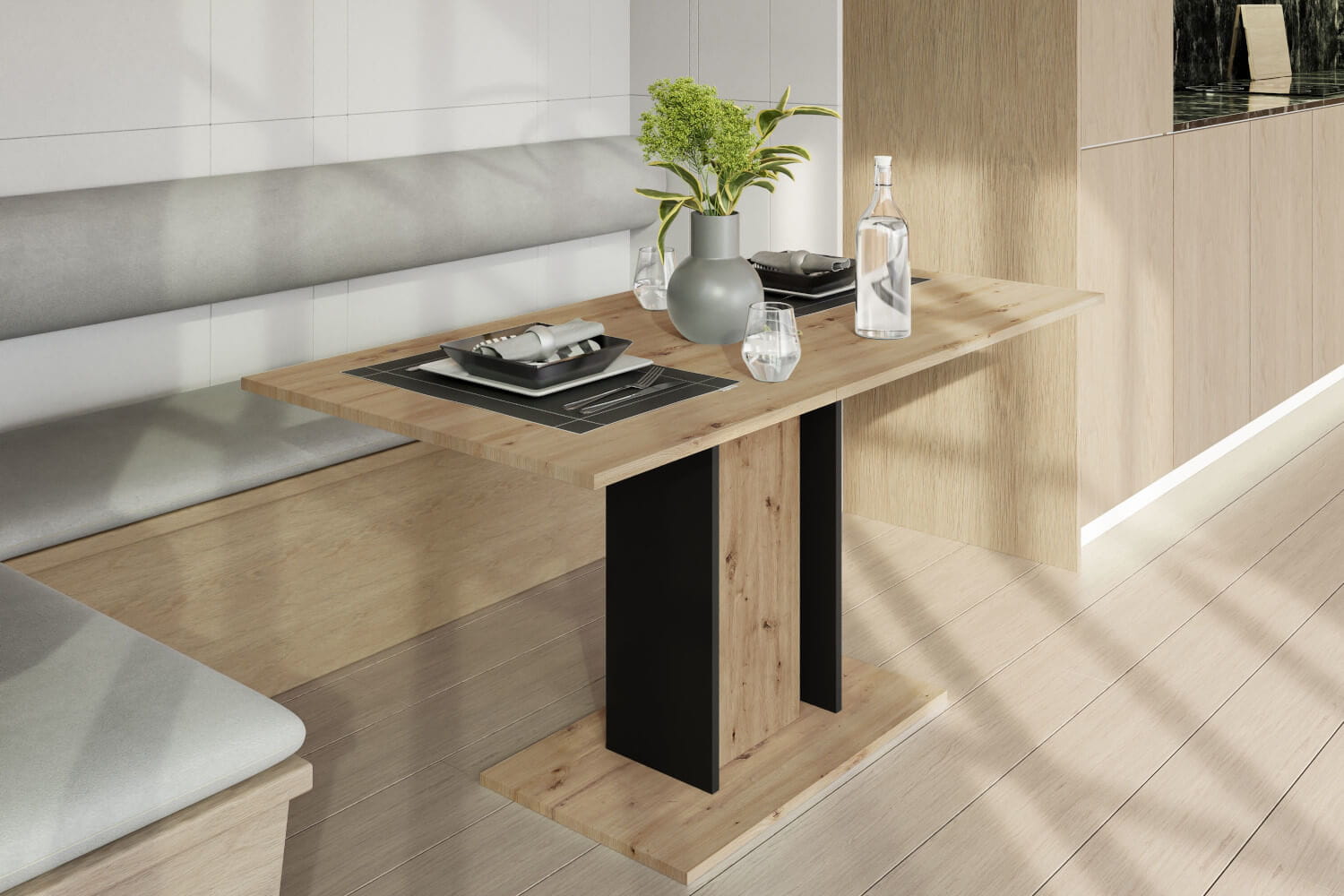 stół rozkładany wodin artisan czarny-złożony