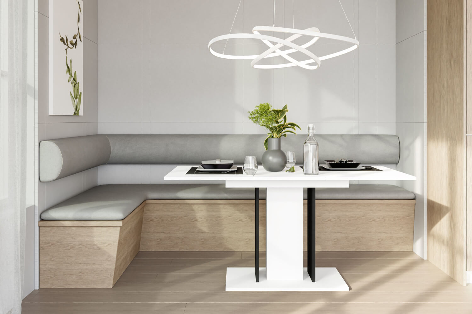 WODIN biały czarny rozłożony