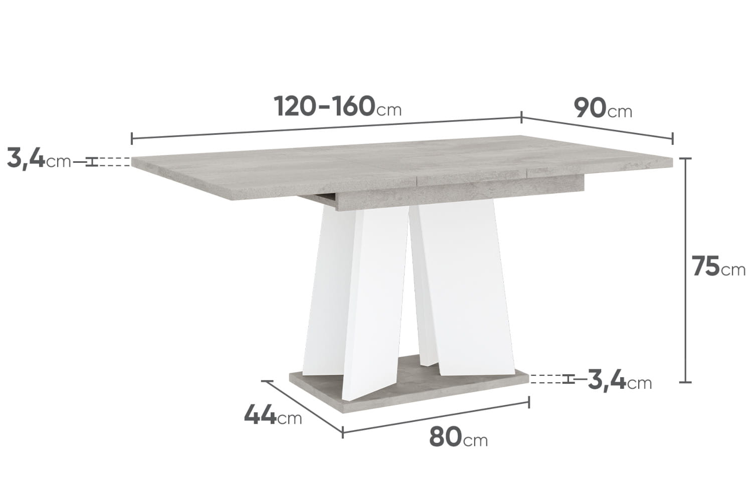 WYMIARY MUFI BETON BIAŁY