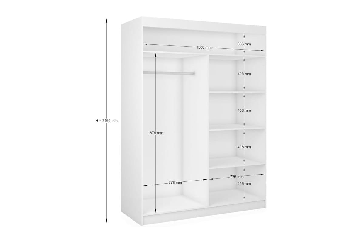 wymiary szafy 160 cm