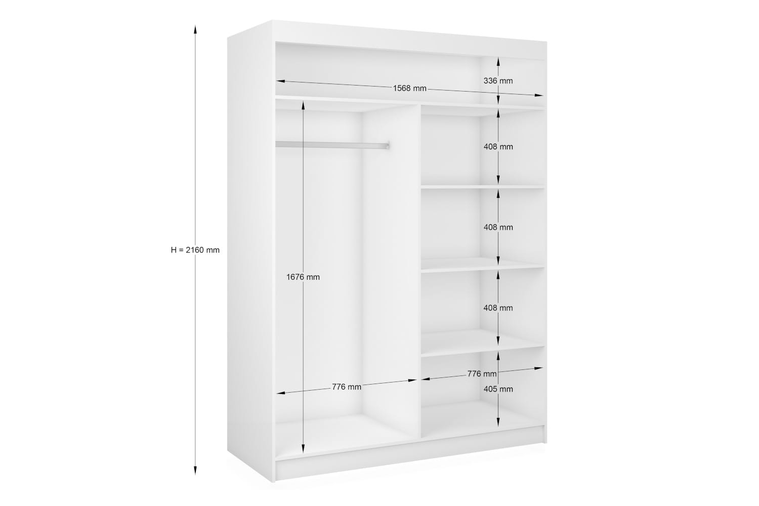 wymiar szafy nila 160