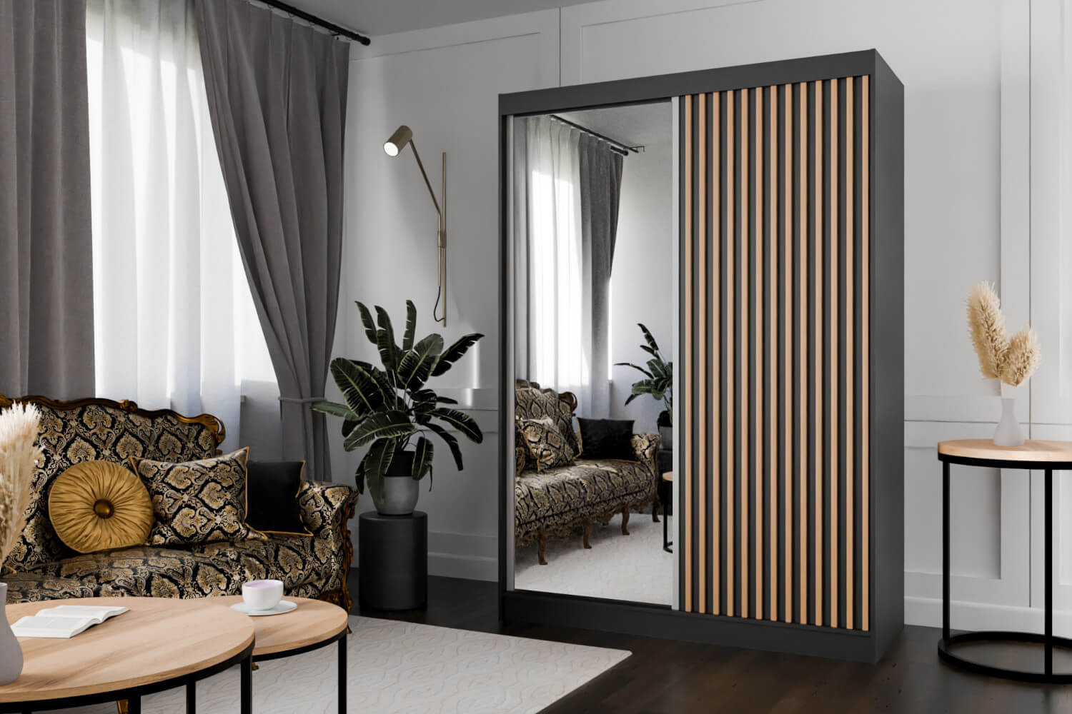 szafa lamelis 150 z lustrem cz-cz-w