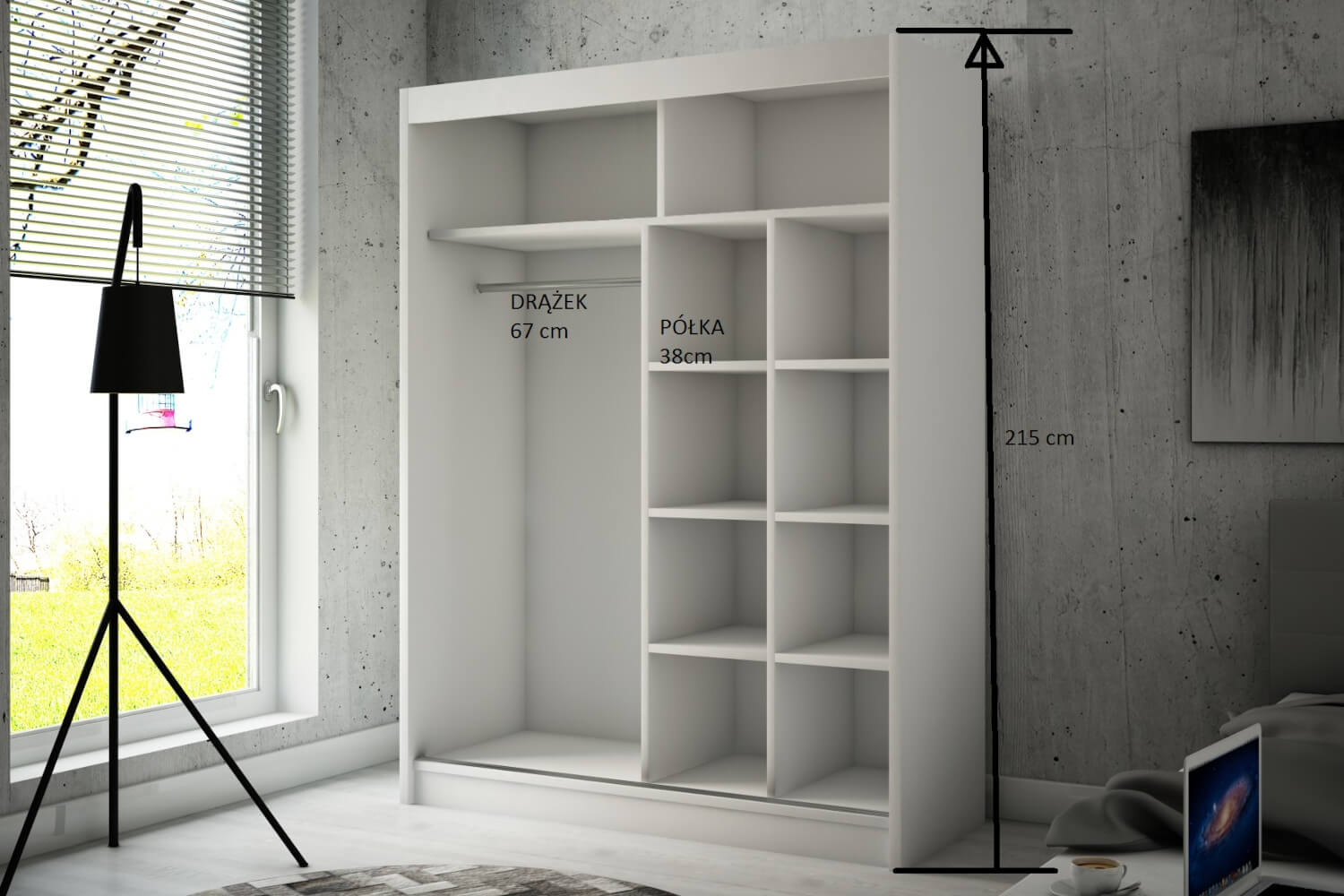 wymiary szafy 150 cm lamelis