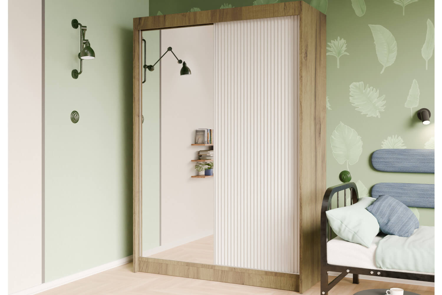 szaf ryfli 150 cm lustro c-b