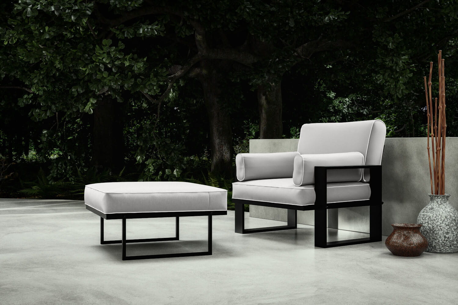 zestaw fotel z pufą lavi