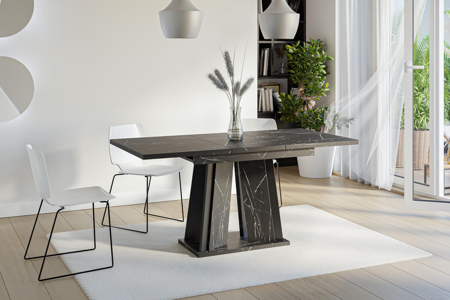 DORA I-rozłożony Marmur royal-czarny