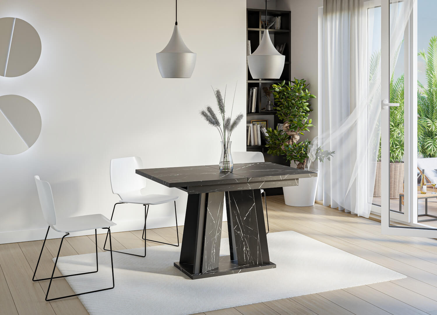 stół dora I marmur-czarny-złożony