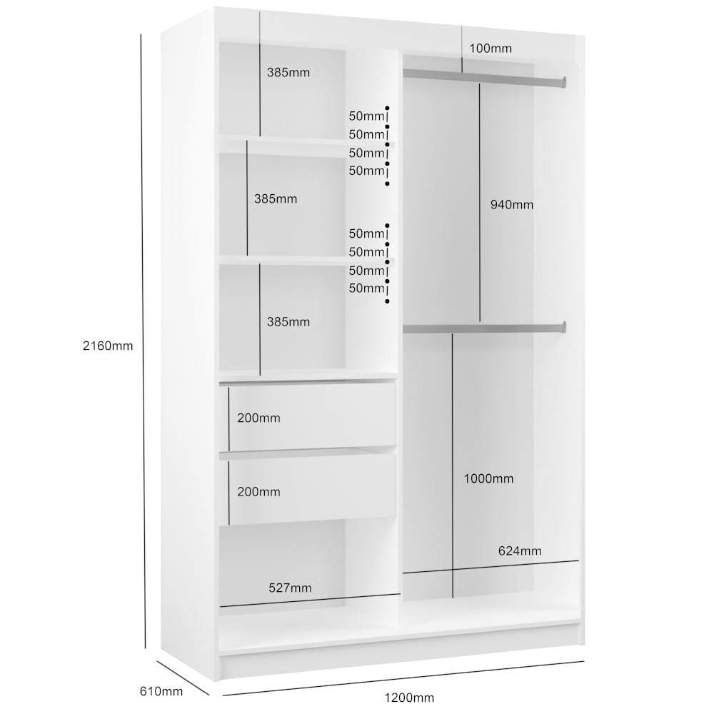 szafa 120 cm z szufladami