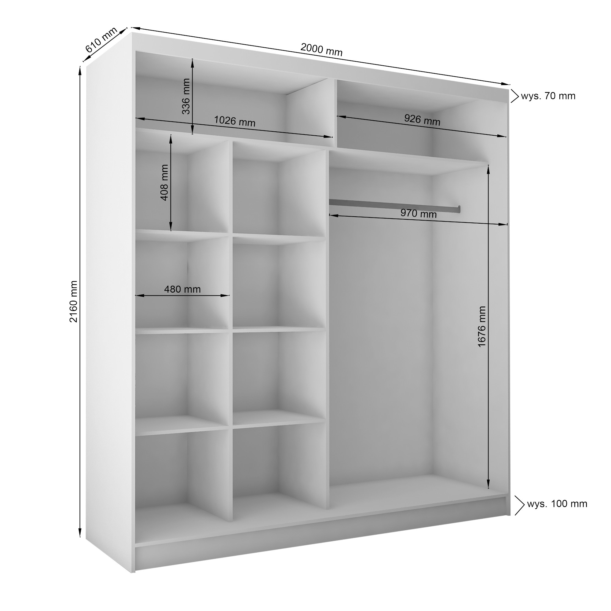 wymiary szfay 200 cm