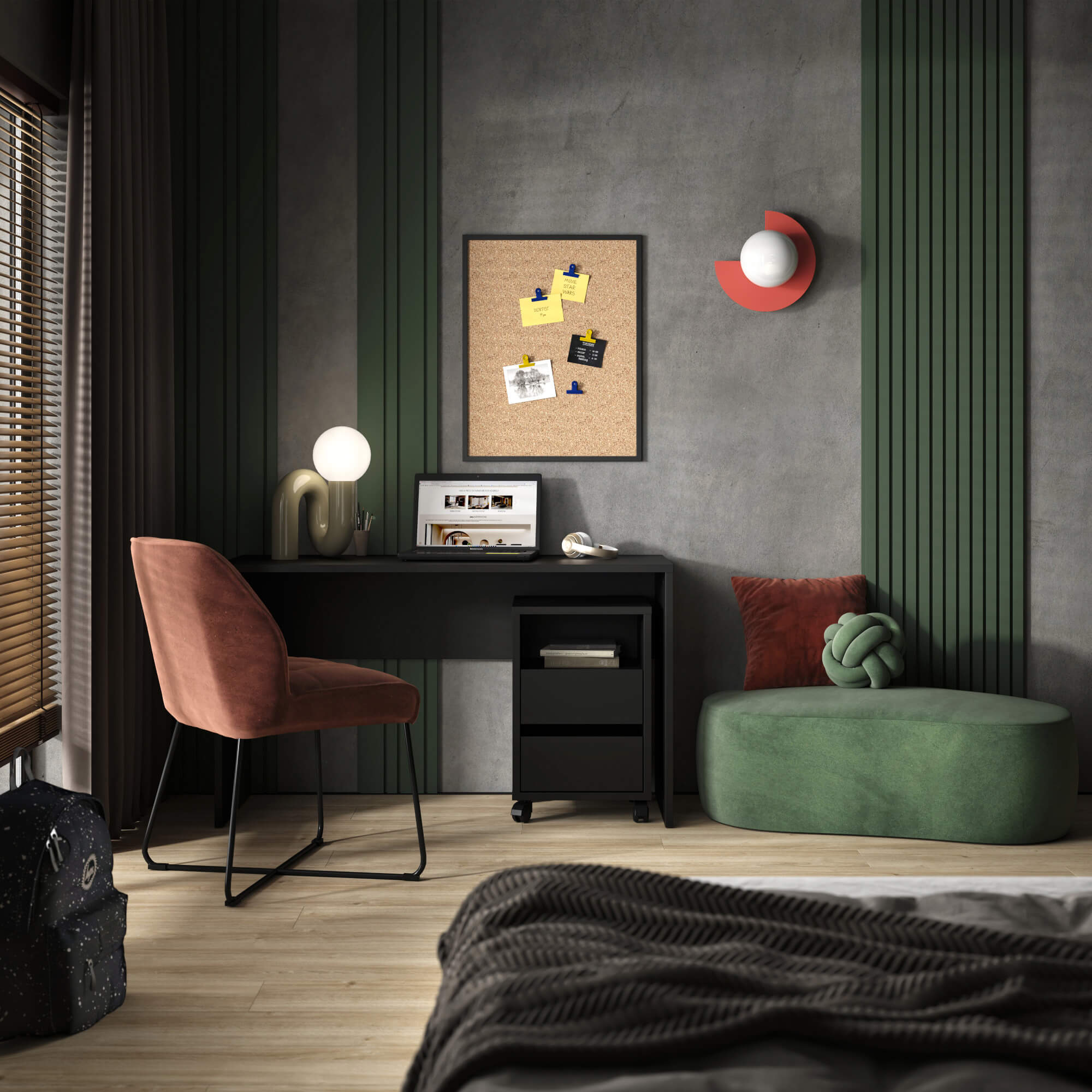 aranżacja biurka i kontenerka agapi