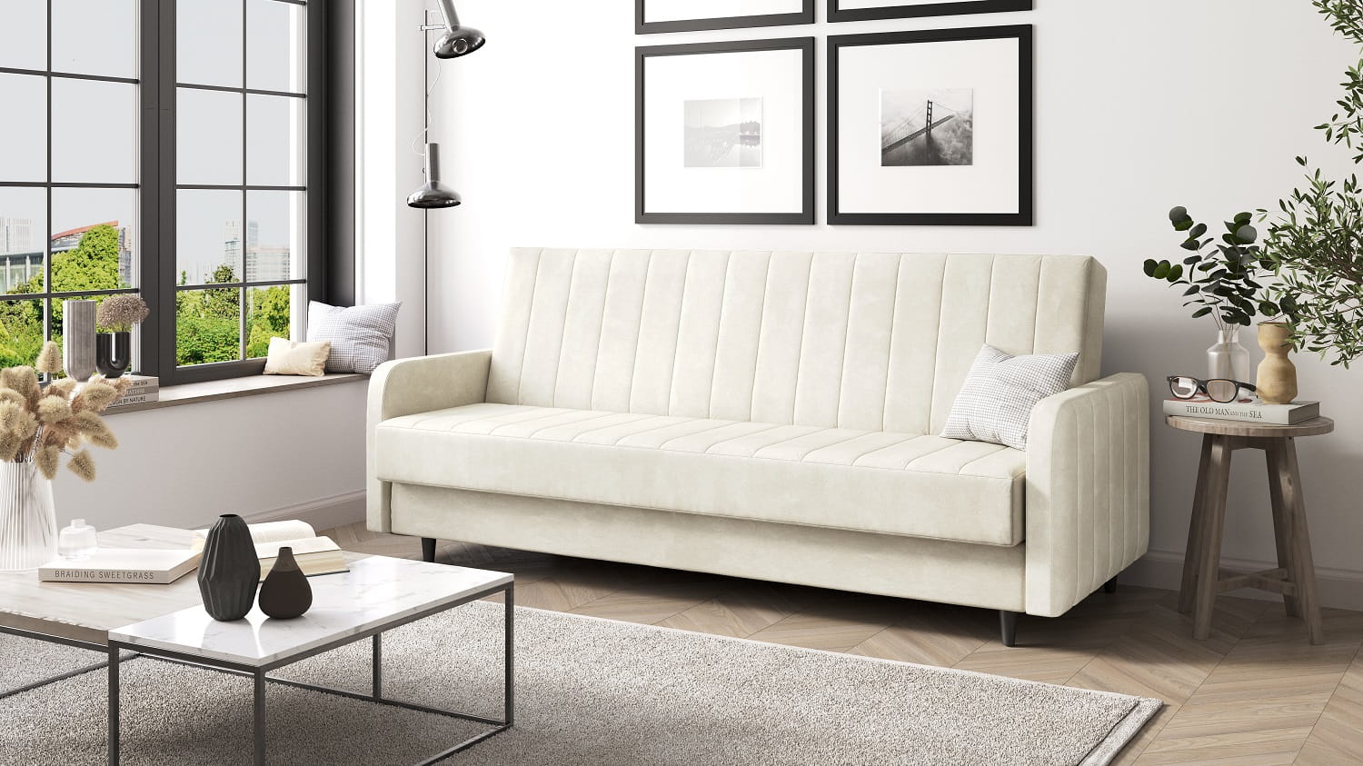 ANDRES 3 KREMOWY WELUR