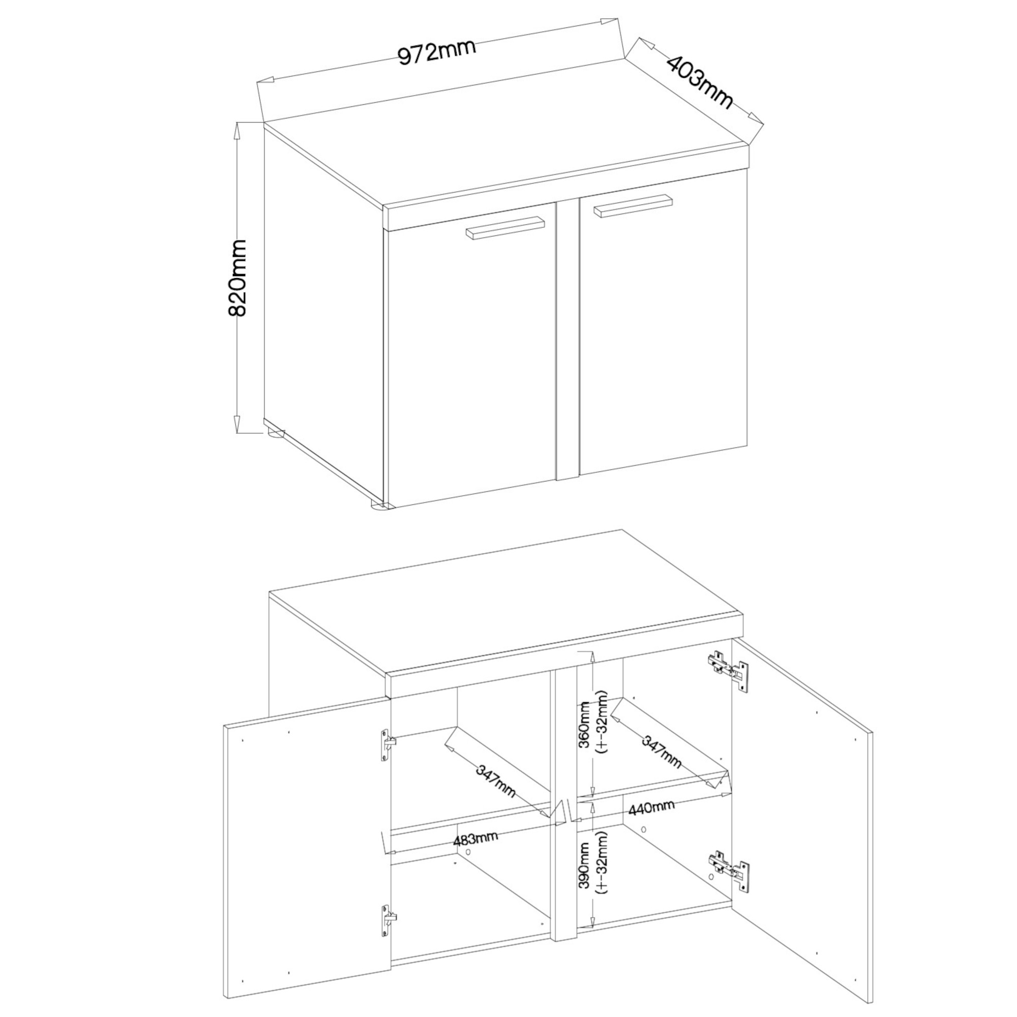 Wymiary komody oktawia 2f