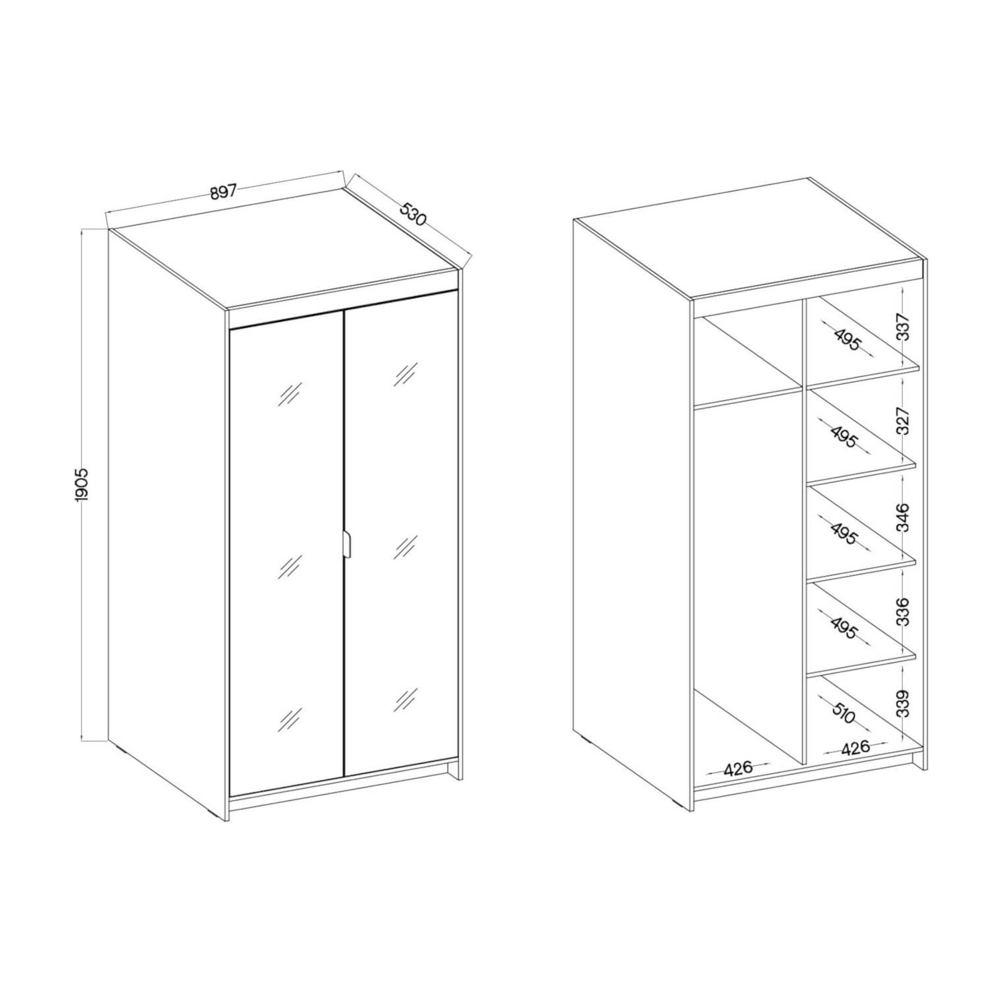 wymiry lena 2 d z lustrem